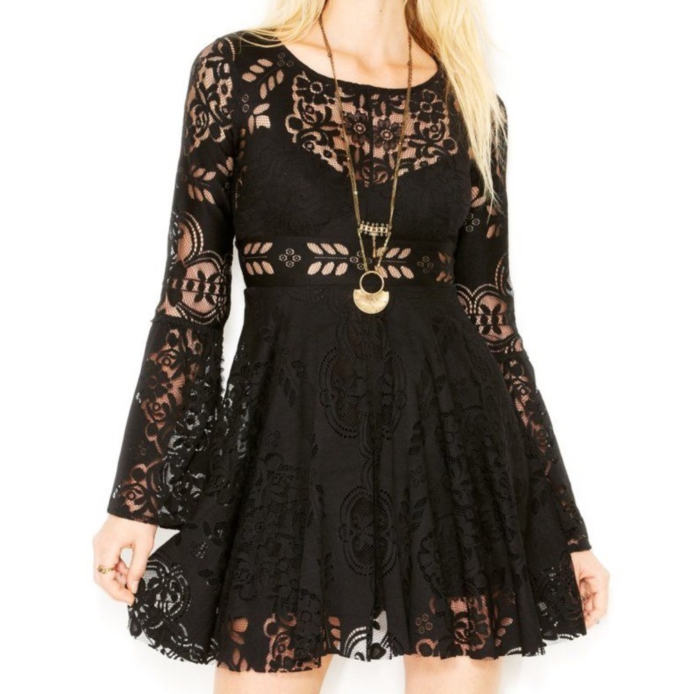 Free People | Lace Lovers Folk Song | Black Dress